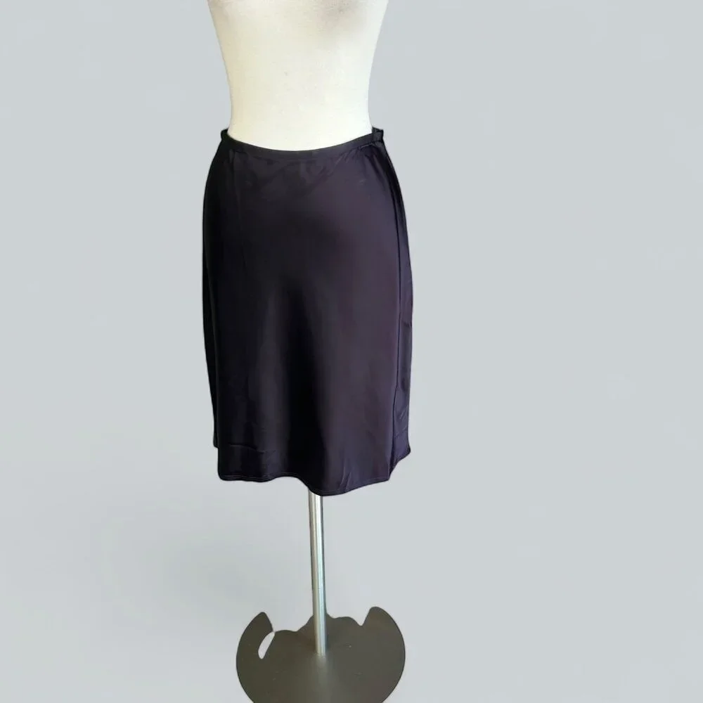 Laundry by Shelli Segal Skirt Vintage 90s Shiny Purple Flare  Size 4
